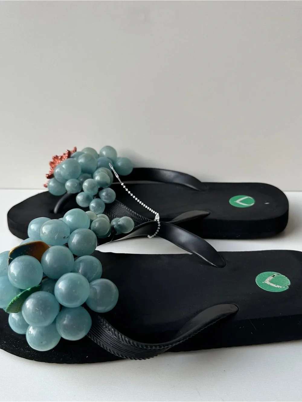 Hotflop Blue Bubble Grapes Flip Flops Starfish Tropical Fish Beach Sandals Sz 11